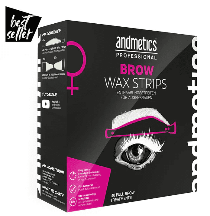 Andmetics Professional Depilatory strips for women Eyebrows 40 applications