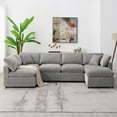 thumbnail image 3 of WILLIAMSPACE 130" Sectional Sofa Couch for Living Room, Modern Extra Large Modular 6 Seater Cloud Sofa, Contemporary Upholstered Convertible U Shaped Sleeper Sofa with Pillow, Chenille, 3 of 9