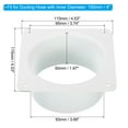 thumbnail image 2 of Uxcell 4" Duct Connector Flange Dryer Vent Wall Plate Square to Round Straight Ducting Plate White 3 Pack, 2 of 5