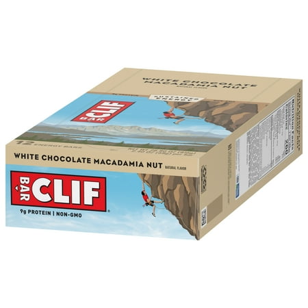 CLIF BAR - White Chocolate Macadamia Nut Flavor - Made with Organic Oats - 9g Protein - Non-GMO - Plant Based - Energy Bars - 2.4 oz. (12 Count)