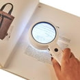 thumbnail image 4 of Lupa óptica transparente, lupa portátil de mano con luz para leer, hacer manualidades y reparaciones, ultra brillante, independiente con base de pie ajustable, 4 of 5