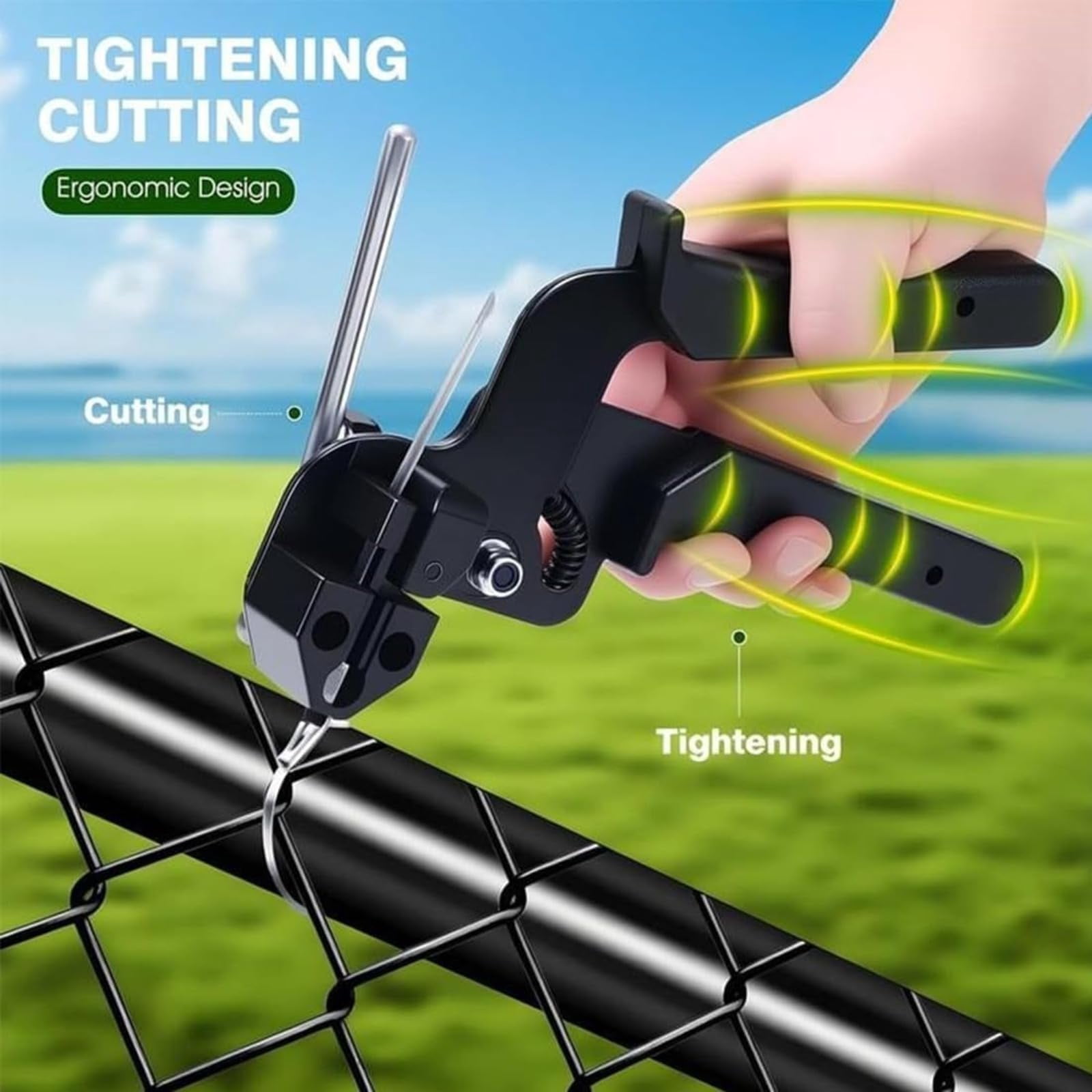 Stainless Steel Cable Tie Gun with Metal Zip Ties - Stainless Steel Zip Ties Gun Kit, Heavy Duty Tensioning and Cutting Tool with Self Locking Metal Ties for Fence, Exhaust and Farm