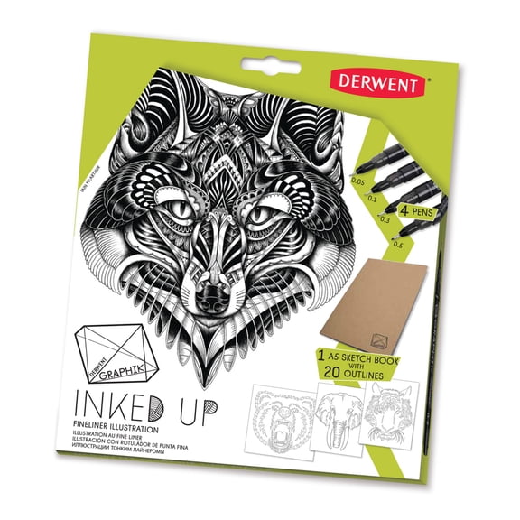 Derwent Graphik Line Maker Inked Up Fineliner Illustration Set