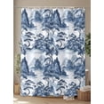 thumbnail image 4 of Shower Curtain Blue Garden Landscape Bathroom Curtains with Hooks, Waterproof Fabric Chinese Style Bath Shower Curtains Set for Bathroom Bathtubs Decor 72x72 Inch, 4 of 8