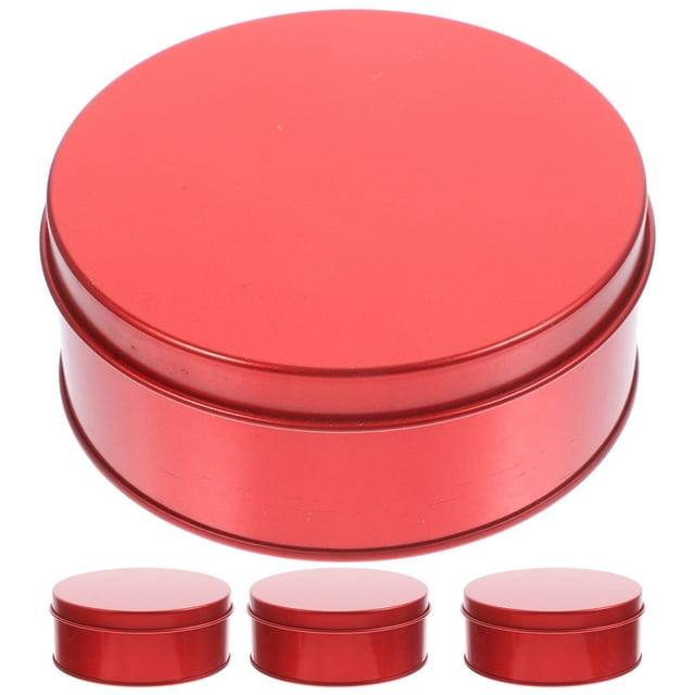 EcoNesxp Creative 4 pieces red large cookie jar with lid metal storage jar cookie box candy tinplate jar 4 pieces red large cookie jar with lid metal storage jar cookie box candy tinplate jar