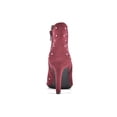 thumbnail image 2 of RIALTO Womens Red Studded Pointed Toe Stiletto Zip-Up Dress Booties 10, 2 of 3