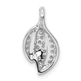 thumbnail image 3 of Sterling Silver Rhodium-plated CZ Leaf Slide QP5293, 3 of 4