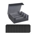 thumbnail image 4 of Caja para baraja de cartas, soporte para tarjetas con mangas, juguete para tarjetas de recolección, capacidad de 1800 tarjetas con Gris, 4 of 8