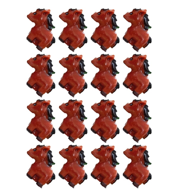 Houderco 12Ud Miniaturas De Caballos En Resina Color Marrón Para De Jardín Y Terrarios