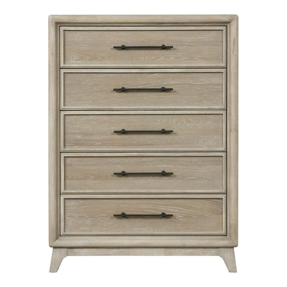Furniture of America Lioris Adult Modern Rustic 5-Drawer Vertical Dresser, Oak