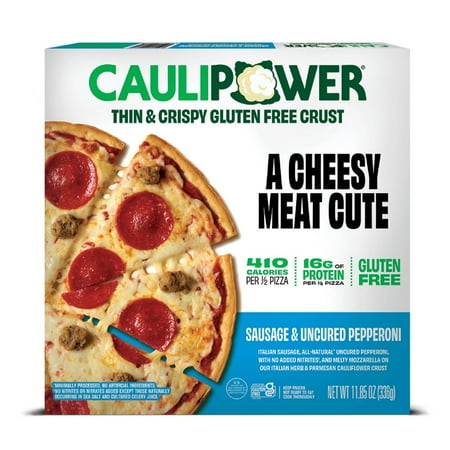 CAULIPOWER Sausage & Uncured Pepperoni Cauliflower Crust Frozen Pizza, Gluten-Free, 11.85 oz