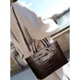 thumbnail image 2 of Genuine Cowhide Women Tote Bag, Glossy Crocodile Embossed Top-Handle Crossbody Purse for Work, 2 of 4