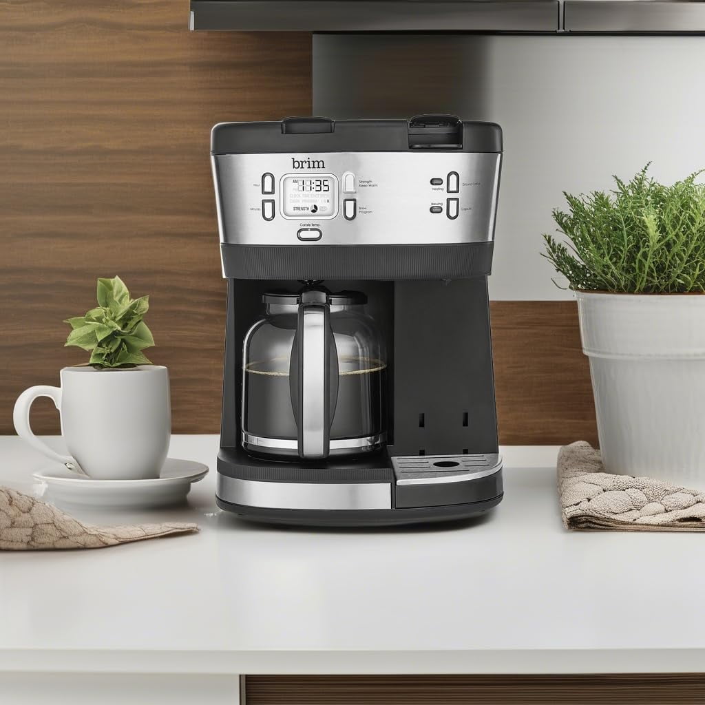 Brim - Triple Brew 12-Cup Coffee Maker - Stainless Steel/Black - Walmart.com
