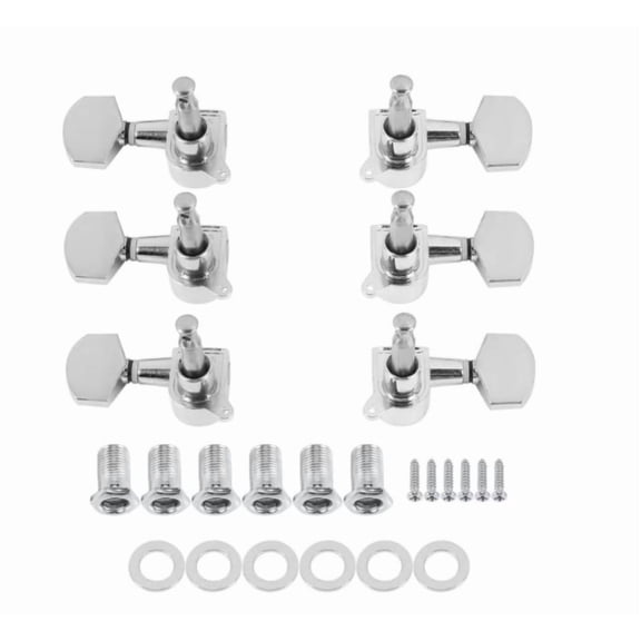 6 Pieces Guitar Tuning Pegs(3 for Left 3 for Right),Silver Acoustic Guitar Machine Heads – Knobs, Guitar String Tuning Peg Tuner