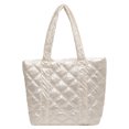 thumbnail image 1 of Bolso Casual Acolchado Bolso acolchado con entramado de diamantes para mujer, bolso de invierno de ocio para niña de gran capacidad (Beige), 1 of 7