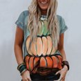 thumbnail image 2 of Camiseta de manga corta con cuello redondo para mujer, estampado de Halloween, informal, con estampado de blusa Pompotops hfajkhk140130, 2 of 6