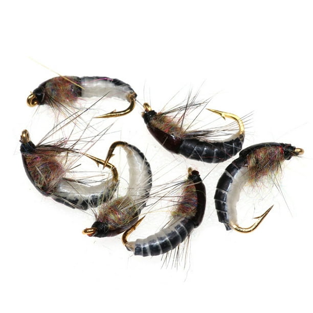 6Pcs/Set #12 Realistic Nymph Scud Fly for Trout Fishing Artificial
