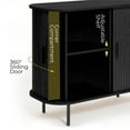 thumbnail image 4 of LuxenHome Sideboard Buffet Cabinet with Storage, 35" Black Mid Century Modern Accent Cabinet, Sliding Door Entryway Small Storage Cabinets for Kitchen, Living Room, Entryway, 4 of 9