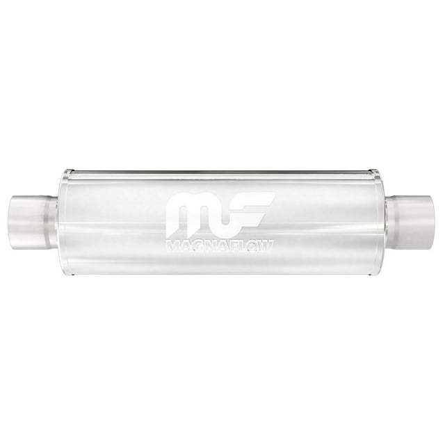 Magnaflow Performance 10424 Exhaust Muffler 4 Inch Diameter Stainless Steel Case; Single 2 Inch Center Inlet; Single 2 Inch Center Outlet; 18 Inch Body/24 Inch Overall Length