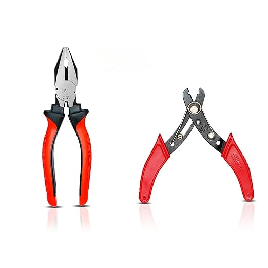 IONIX Plier & Wire cutter Combo | Cutting player | Cutting plier | Pliers | pliers for home, Player tools, Pliers for electrical work, Wire cutter and combination plier, 2 Pieces, Red