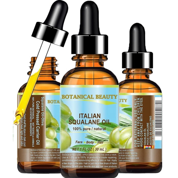 Aceite Squalane Botanical Beauty Italiano Natural para Cuidado Facial, Corporal y Capilar