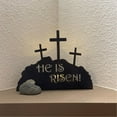 thumbnail image 6 of Easter Resurrection Scene Set He Is Risen Wooden Tabletop Centerpieces The Tomb Was Empty Scene Decorations Crosses On Top Of Rock Signs Easter Decor For, 6 of 9