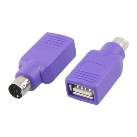 Keyboard USB to PS2 PS/2 Adapter Converter, Purple