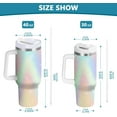 thumbnail image 3 of 40 oz Tumbler with Handle Lid and Straw Insulated Water Tumbler Stainless Steel Water Cup Mug Bottle Reusable Cup Holder Friendly Gradient Glitter, 3 of 6
