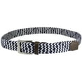 thumbnail image 3 of Gelante Adult's Canvas Elastic Fabric Woven Stretch Braided Belts - Navy/White-M, 3 of 3