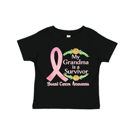 

Inktastic My Grandma is a Survivor Breast Cancer Awareness Gift Toddler Boy or Toddler Girl T-Shirt