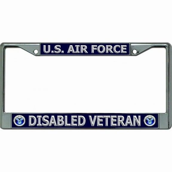 U.S. Air Force Disabled Veteran Chrome License Plate Frame