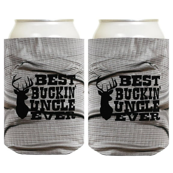 Funny Can Cooler Best Buckin' Uncle Ever Father's Day Gift for Uncle 2-Pack Can Drink Thermocoolers