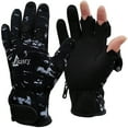 thumbnail image 1 of Drasry Neoprene Gloves Touchscreen 3 Cut Fingers Warm Cold Man Woman Winter Fishing Glove Black L, 1 of 7