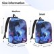 thumbnail image 2 of Disketp Red And Blue Fire Dragon print Canvas Backpack Lightweight Travel Daypack Student Rucksack Laptop Backpack-, 2 of 5