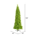 thumbnail image 2 of Vickerman 9' Flocked Lime Pencil Fir Artificial Christmas Tree, Unlit - Snow Covered Faux Lime Green Tree - Seasonal Indoor Home Decor, 2 of 3