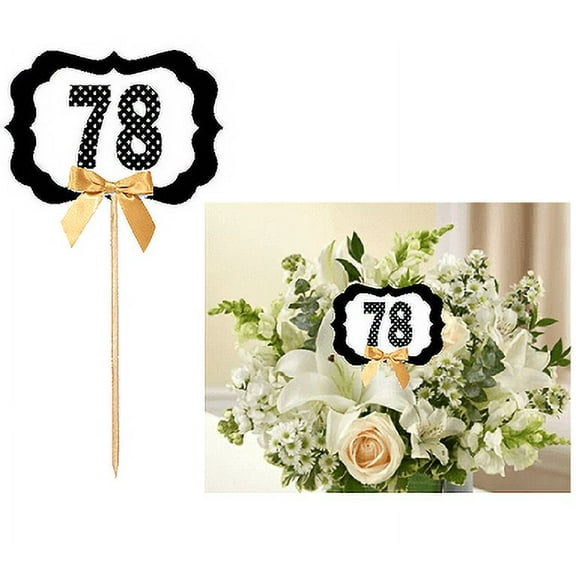 78th Birthday / Anniversary Table Decoration Party Centerpiece Pick - Set of 6