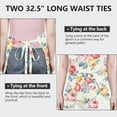 thumbnail image 6 of Pioneer Flower Floral Print Pattern Apron-Garden Aprons for Women with Pockets-Cotton Linen Waterproof Kitchen Cooking Gardening Aprons Adjustable for Kitchen,Cooking,BBQ and Salon 33x27 Inch, 6 of 7