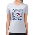 thumbnail image 4 of Women's G-III 4Her by Carl Banks Heather Gray Toronto Blue Jays Super-Slim Fit Lightweight Collage Team Graphic Crew, 4 of 5