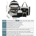 thumbnail image 2 of Juego de mochila Kawaii de 5 uds para niñas adolescentes, bonitas mochilas escolares de 17 pulgadas con bolso de hombro, caja de lápices, bolso de mano, bolso pequeño, negro, 2 of 5