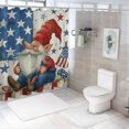 thumbnail image 7 of Fenyluxe Gnome Star Flag Polyester Fiber Shower Curtain for Bathroom Decoration with Hooks - Chic Modern Bathroom Decor 36"x72, 7 of 7