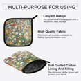 thumbnail image 3 of Yayeee Oven Mitts and Pot Holder Set of 4 Heat Resistant Kitchen Gloves Baking Hot Pad, Beige Floral Garden, 3 of 5