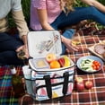 thumbnail image 5 of FORMRS Insulated Cooler Bag 24 Cans Capacity Soft Leakproof Lunch Box with Side Pockets, Pink Hand Drawn Sailboats, 5 of 7