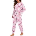 thumbnail image 5 of HELLHERO Halloween Pajama Set for Women Ghost Lip Printed Sleepwear Crewneck Loungewear Long Sleeve Tops Jogger Pants Pajama Sets, M, 5 of 5
