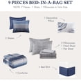 thumbnail image 5 of Madison Park Queen Size 9 Piece Comforter Set with Cotton Bed Sheets Navy,Bed in a Bag,All Season Bed Set,Cozy and Lightweight, 5 of 8
