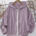 thumbnail image 2 of WAVSUF Girls Lightweight Jacket, Zip Up Lightweight Elastic Cuff Fall Casual Hooded Jacket 10-12, 2 of 9