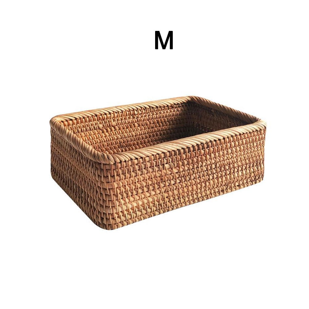 Details about   Rattan Veg Fruit Basket Tray Storage Box Organizer Wicker Woven Serving Baskets 