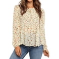 thumbnail image 1 of DYMADE Blouse Décontractée à Manches Longues et Col Rond Imprimé Floral pour Femmes, 1 of 5