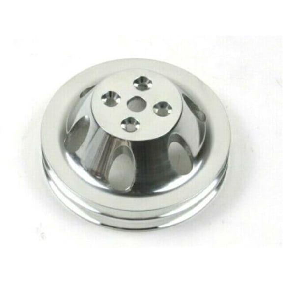 Aluminum Short Water Pump Pulley with Double Groove for 1965-1968 BBC 396-454, Polished