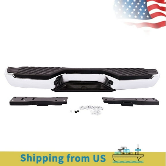 For 1998-2004 Nissan Frontier Chromed Rear Bumper Assembly Steel XE SE Only