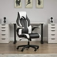 thumbnail image 2 of OFM Essentials Collection High-Back Racing Style Bonded Leather Gaming Chair, in White, 2 of 5